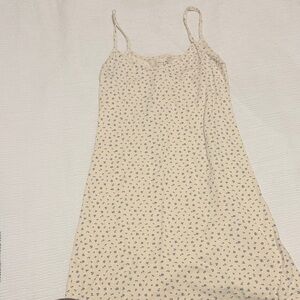 Brandy Melville Cream Floral Slip Dress